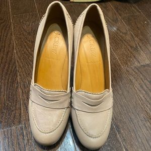 Warm Taupe High Heel Penny Loafer Platform Shoes